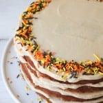 banana cake with sea salt caramel frosting