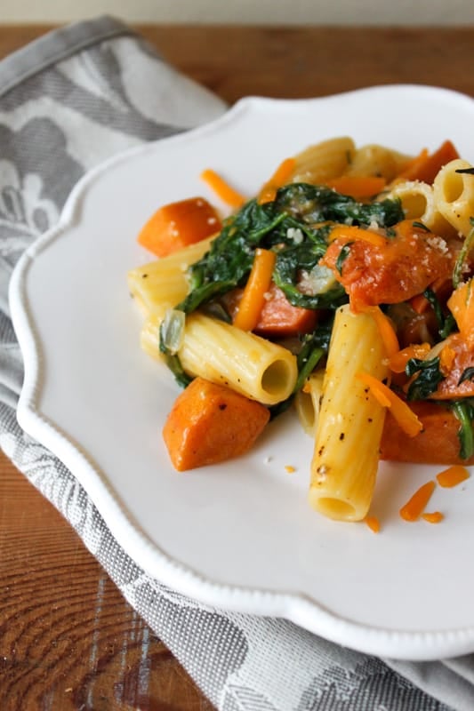 Roasted Persimmon Arugula Pasta