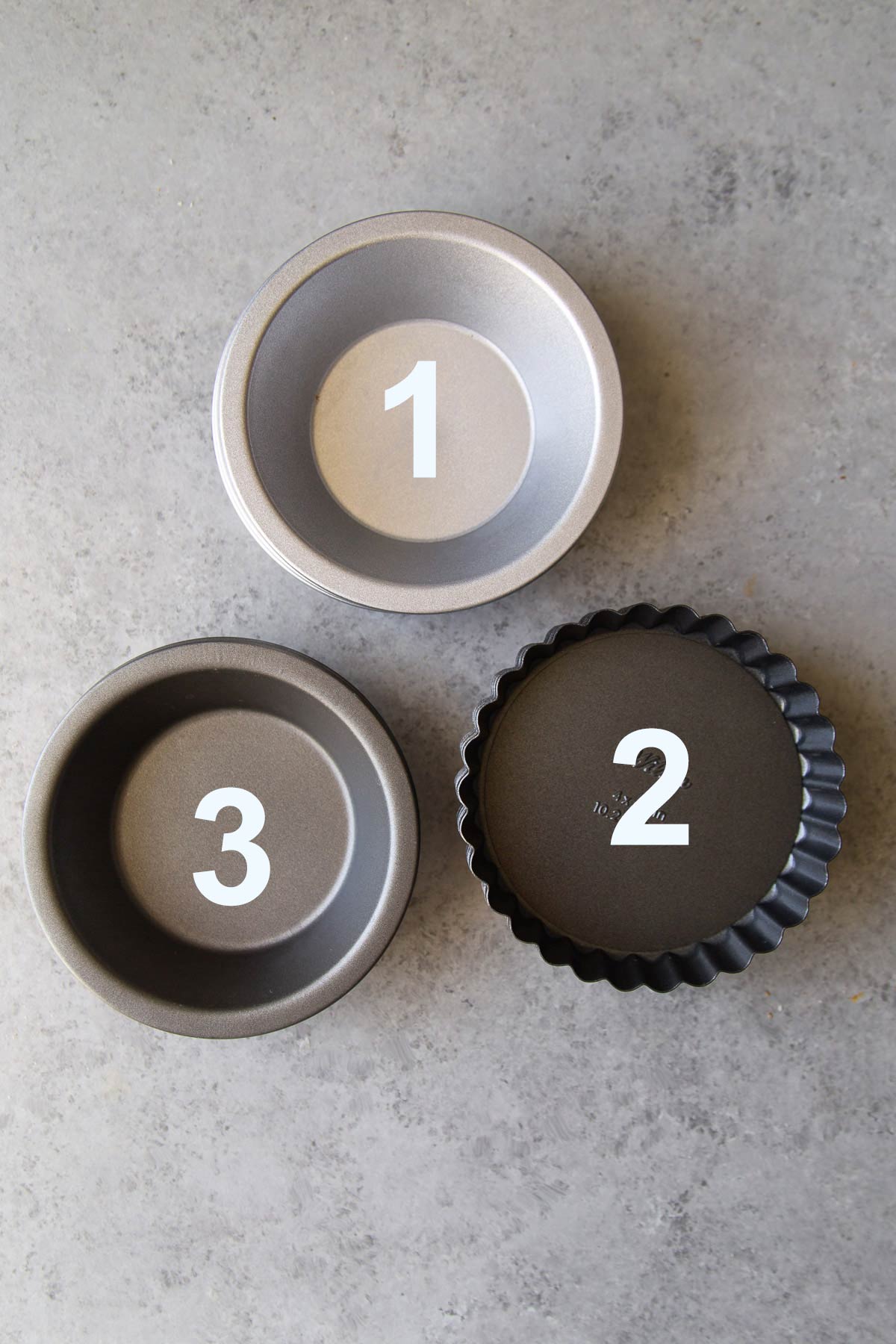 three options for mini pie tart shell molds.