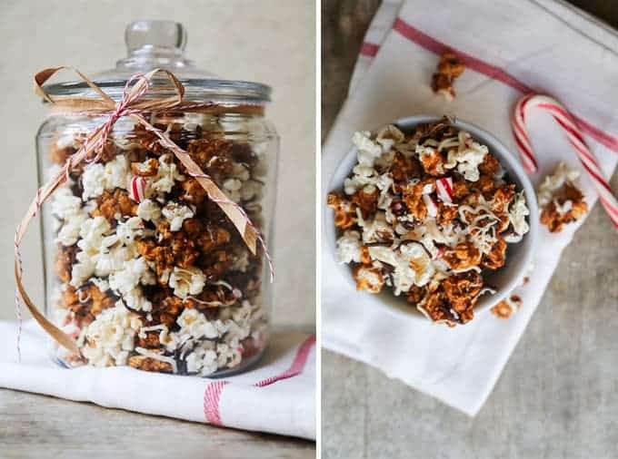 Peppermint Bark Caramel Popcorn