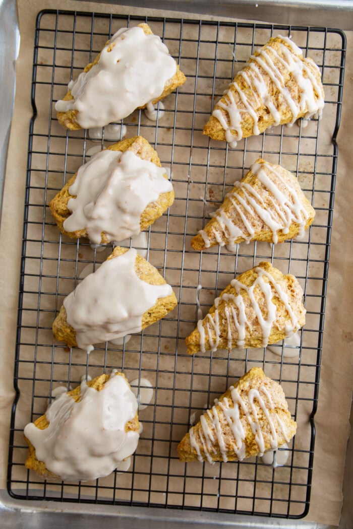 Pumpkin Scones with Maple Glaze