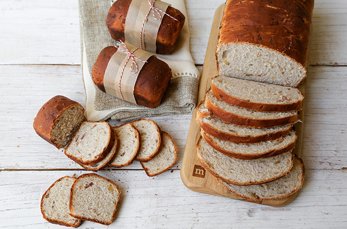 Bacon parmesan walnut bread