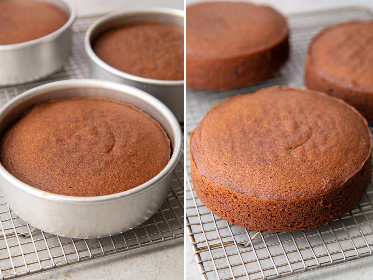 gingerbread cake bakes up even and flat.