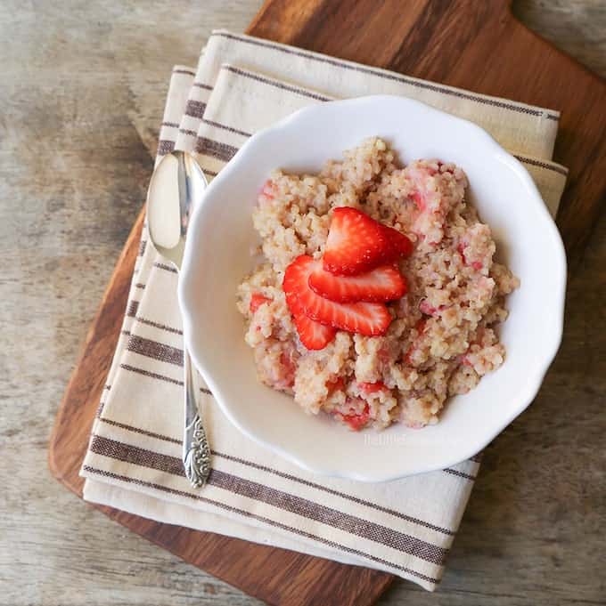 Strawberries & Cream Breakfast Quinoa | The Little Epicurean
