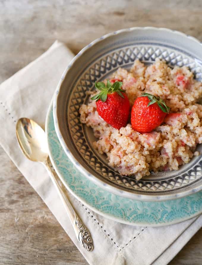 Strawberries & Cream Breakfast Quinoa | The Little Epicurean