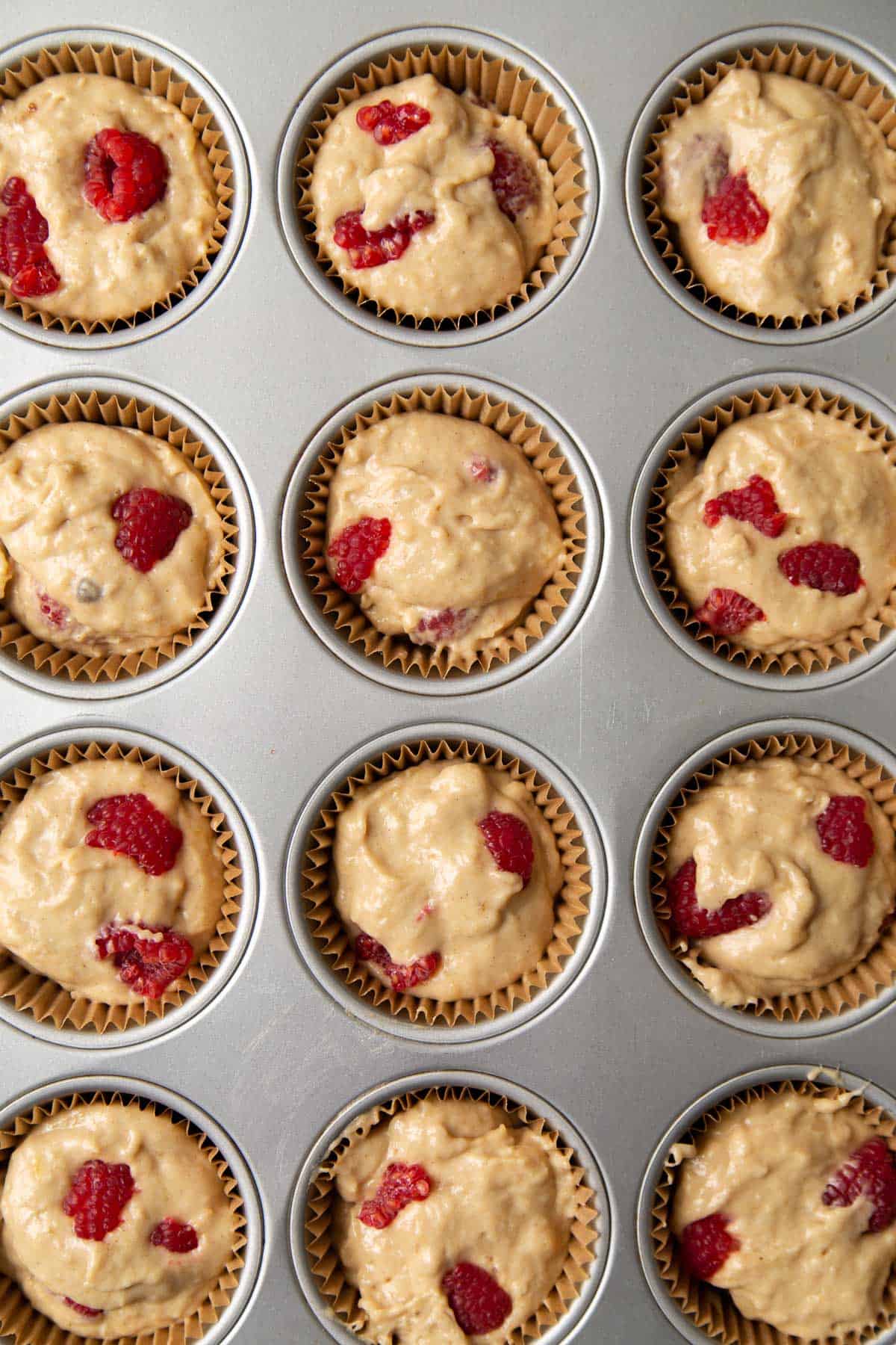 Banana Raspberry Buttermilk Muffins