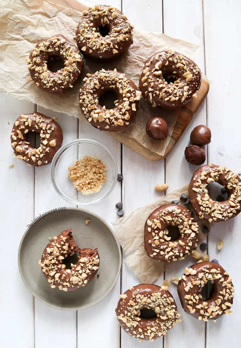 Chocolate Chocolate Peanut Doughnuts- The Little Epicurean