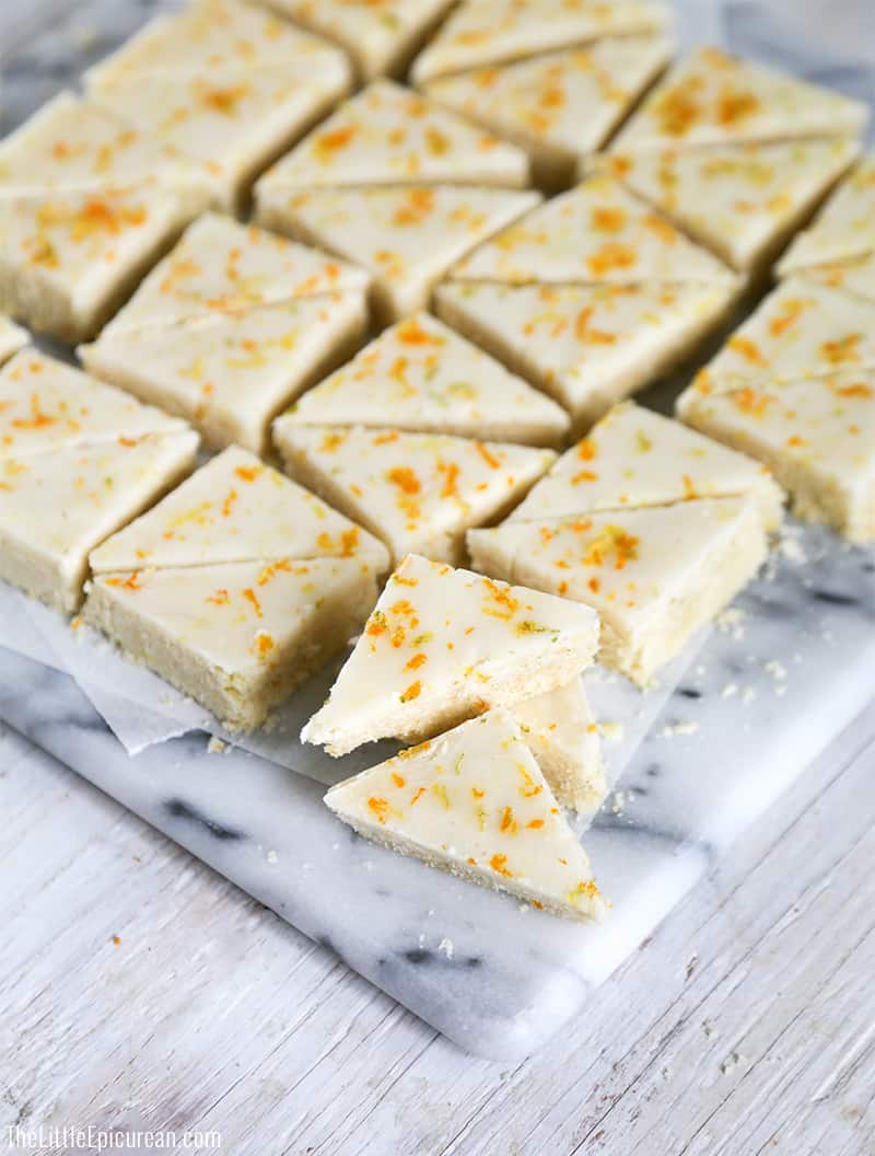 Triple Citrus Shortbread Bars- The Little Epicurean