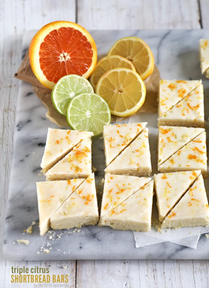 Triple Citrus Shortbread Bars The Little Epicurean