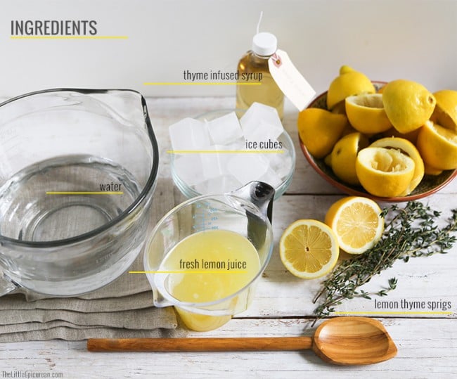 Spring Thyme Lemonade Ingredients