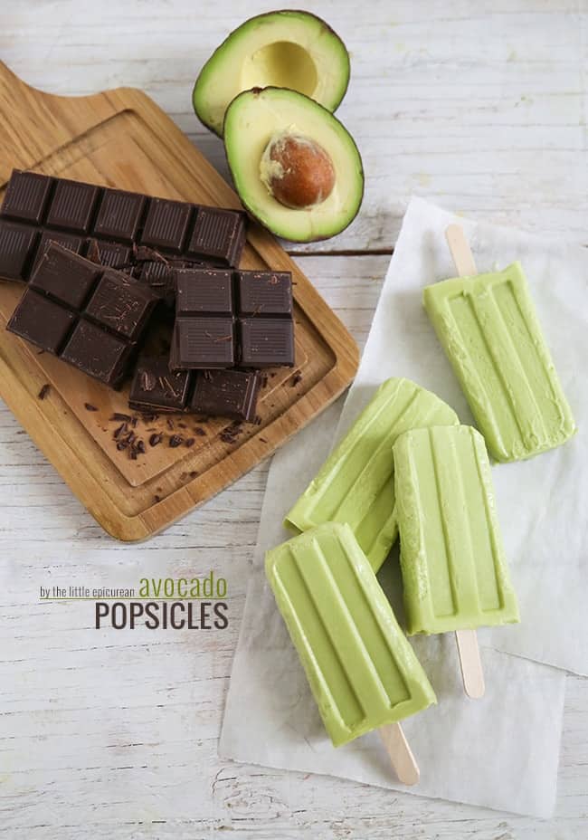 Creamy Chocolate Avocado Popsicles- The Little Epicurean