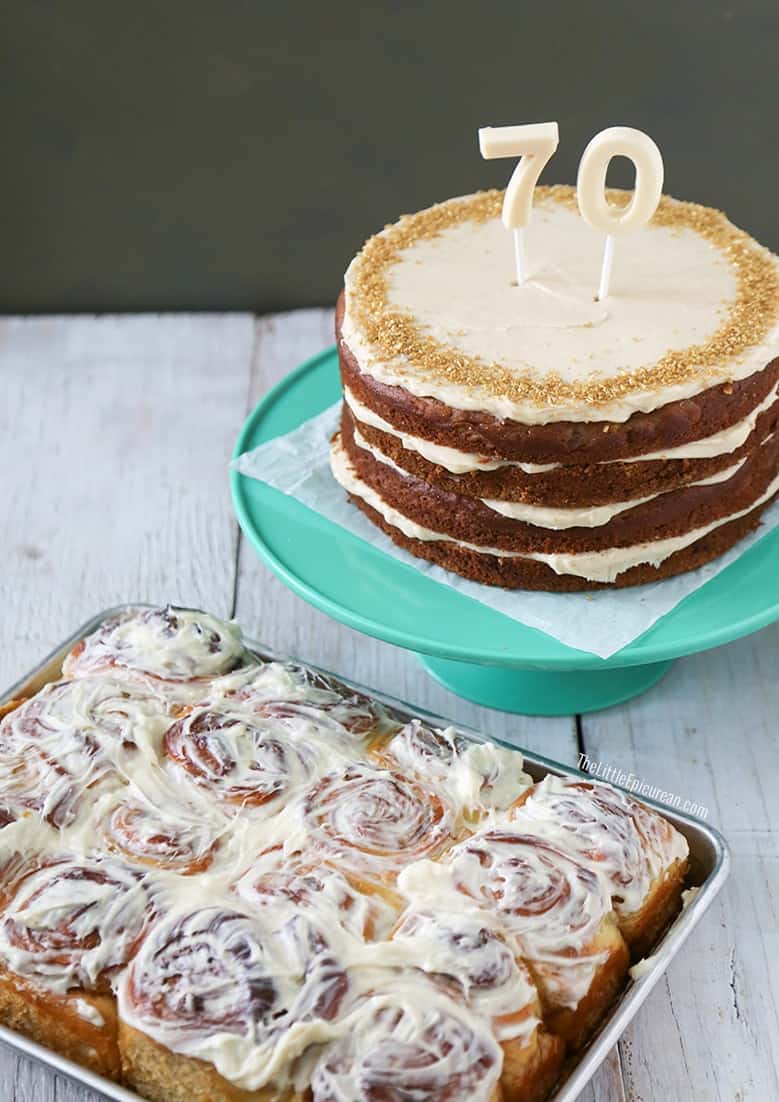 Walnut Banana Rum Cake with Cinnamon Cream Cheese Icing