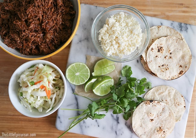 Slow Cooker Shredded Beef Tacos | The Little Epicurean