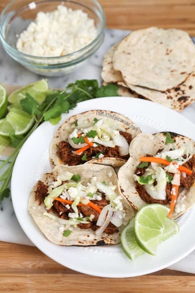 Slow Cooker Shredded Beef Tacos | The Little Epicurean