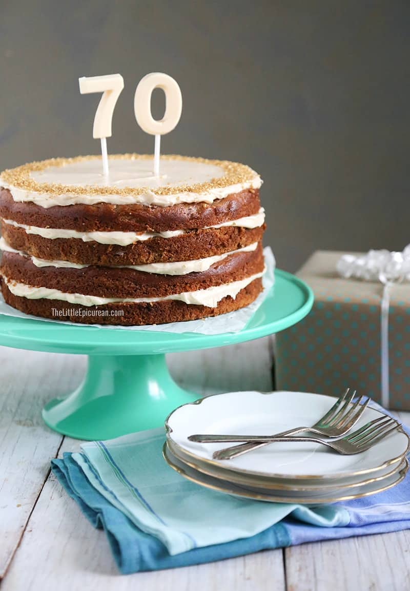 Walnut Banana Rum Cake with Cinnamon Cream Cheese Icing