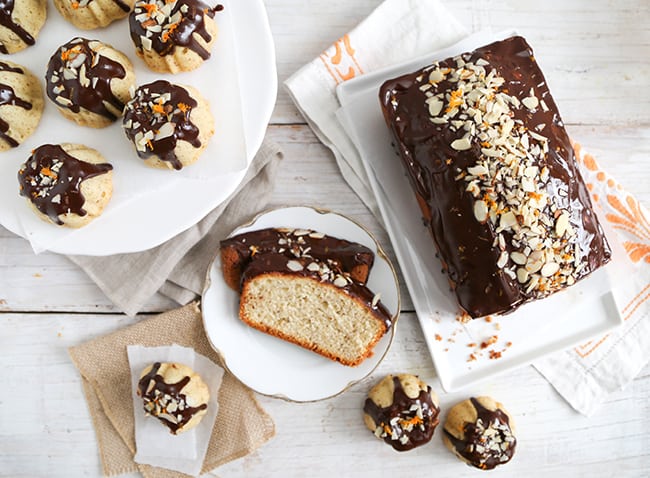 Almond Pound Cake with Orange Chocolate Glaze