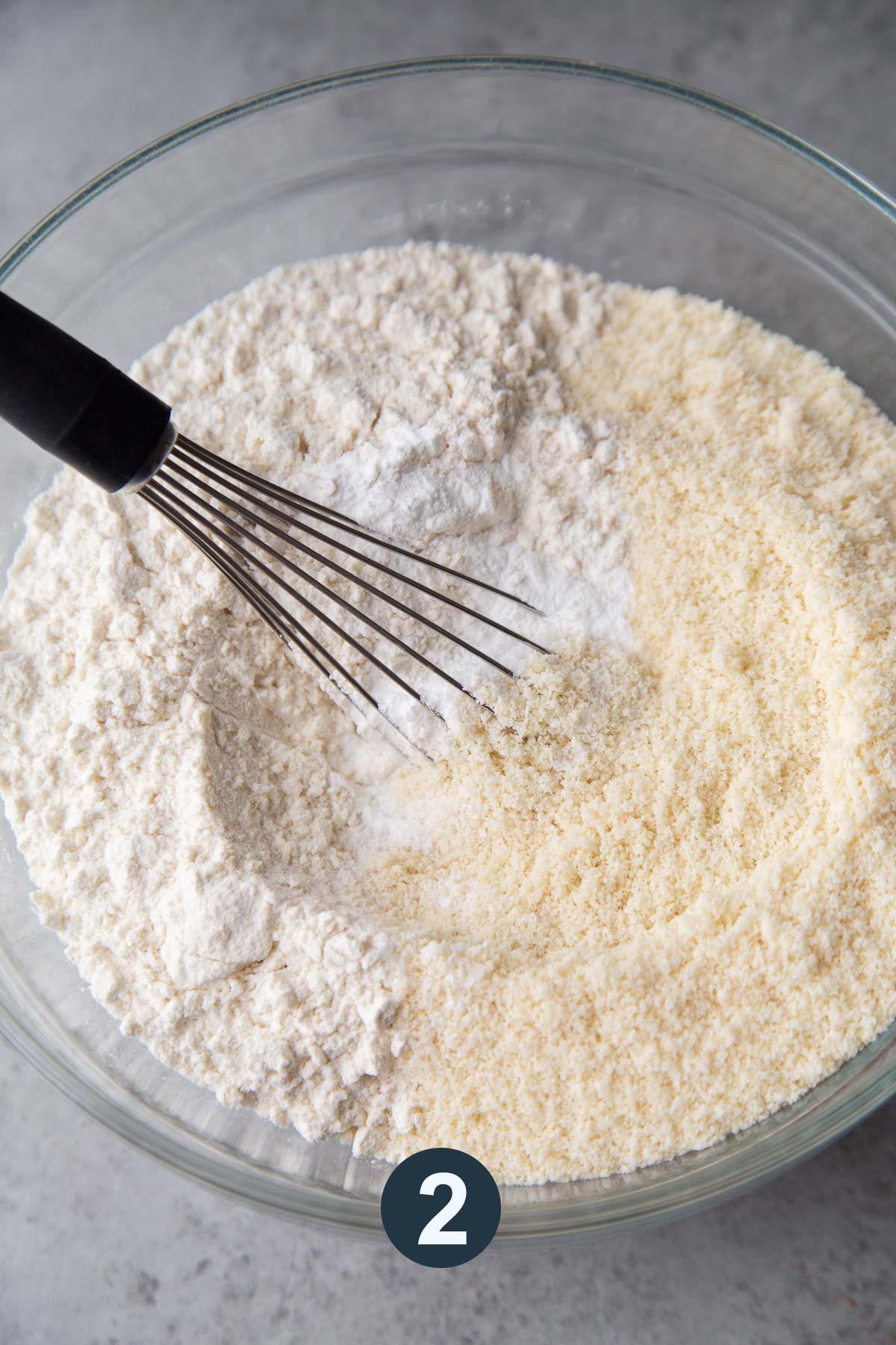 whisk together dry ingredients in large mixing bowl.