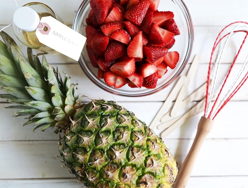 Strawberry Pineapple Popsicles ingredients