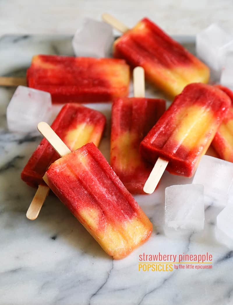 Strawberry Pineapple Popsicles | 30 Healthy Homemade Popsicles | Homemade Recipes