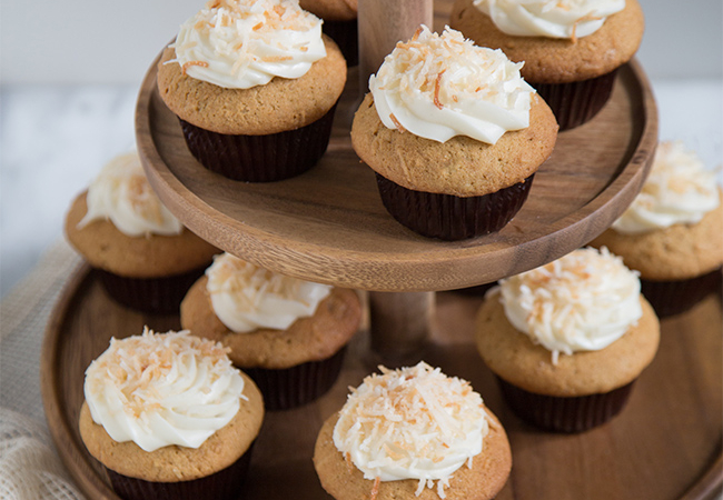 Coconut Cupcakes with cream cheese frosting