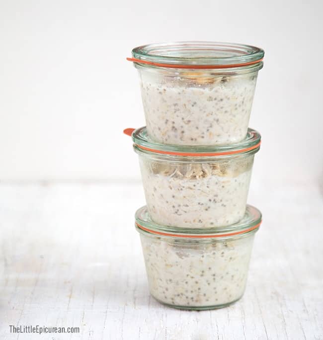 No Cook Overnight Chia Seed Oatmeal - The Little Epicurean