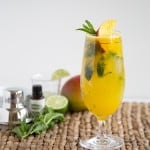 Mango Mojito garnished with fresh mango and mint leaves