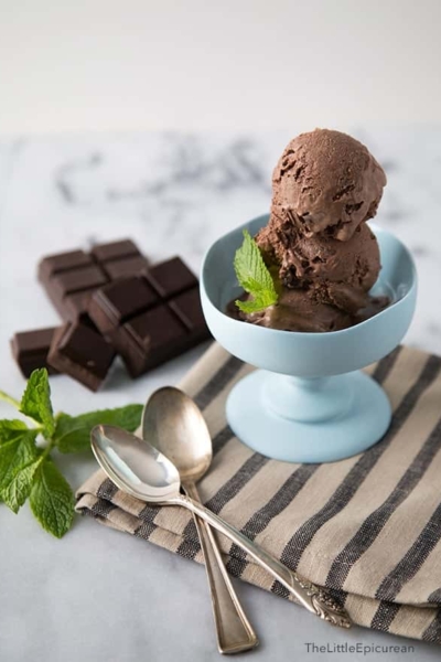 Dark Chocolate Mint Ice Cream | The Little Epicurean