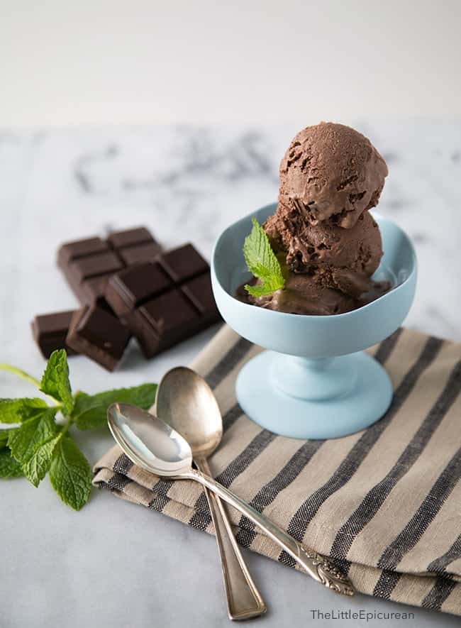 Dark Chocolate Mint Ice Cream | The Little Epicurean