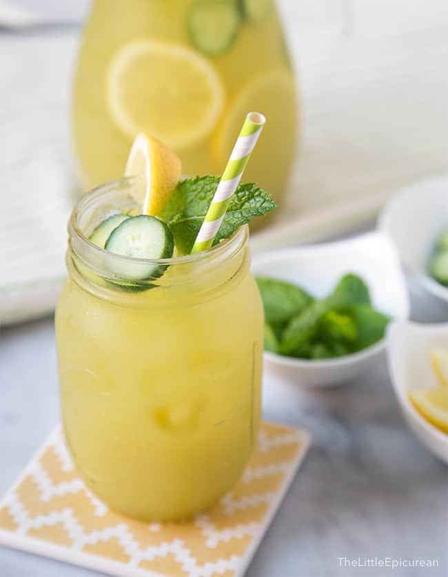 Cucumber Mint Lemonade- The Little Epicurean detox drinks