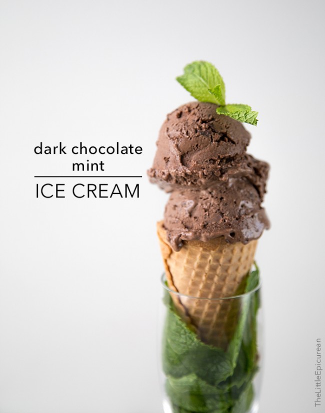 Dark Chocolate Mint Ice Cream | The Little Epicurean