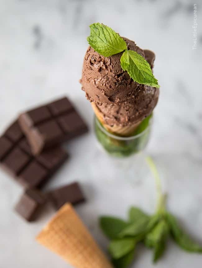 Dark Chocolate Mint Ice Cream | The Little Epicurean