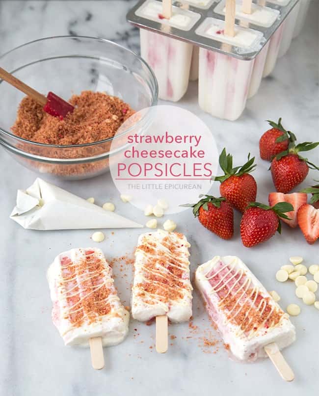Strawberry Cheesecake Popsicles | The Little Epicurean