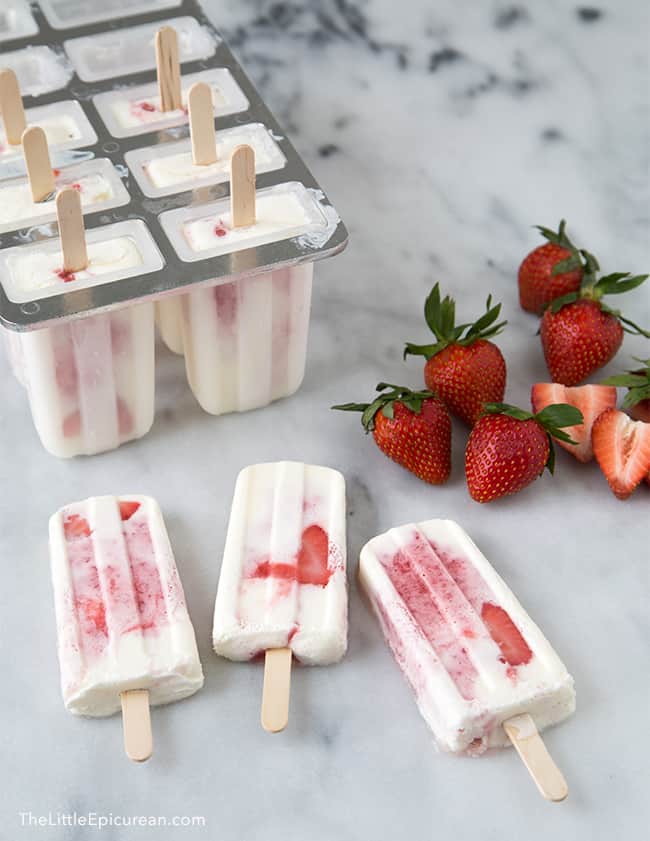 Strawberry Cheesecake Popsicles | The Little Epicurean