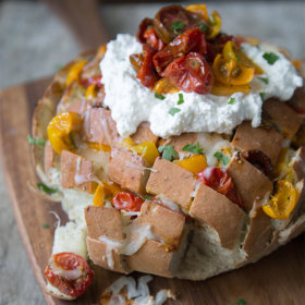 Roasted Tomato & Ricotta Pull Apart Bread | The Little Epicurean