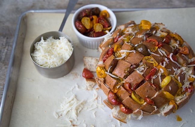 Roasted Tomato and Ricotta Pull Apart Bread | The Little Epicurean