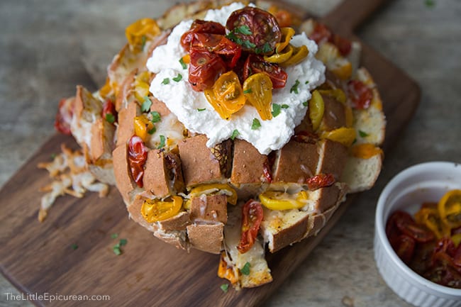 Roasted Tomato & Ricotta Pull Apart Bread | The Little Epicurean