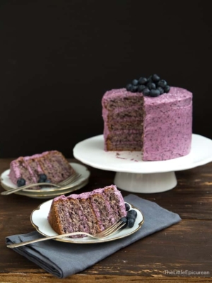 Blueberry Cake with Blueberry Cream Cheese Frosting | The Little Epicurean