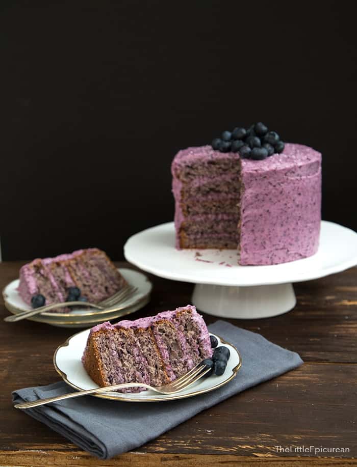 Blueberry Cake with Blueberry Cream Cheese Frosting | The Little Epicurean
