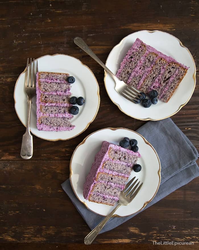 Blueberry Cake with Blueberry Cream Cheese Frosting | The Little Epicurean