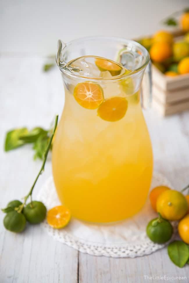 Calamansi Juice (Filipino Lemonade) in large pitcher.