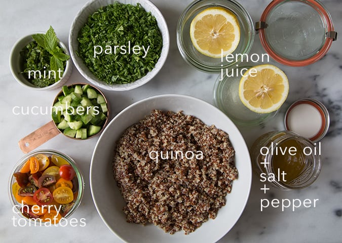 Quinoa Tabbouleh Ingredients