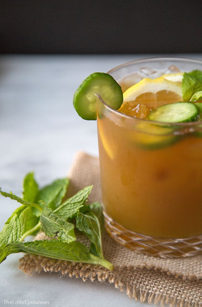 Summer Pimm's Cup with cucumber mint lemonade