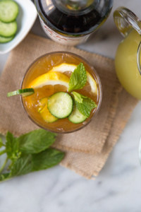 Summer Pimm's Cup with cucumber mint lemonade