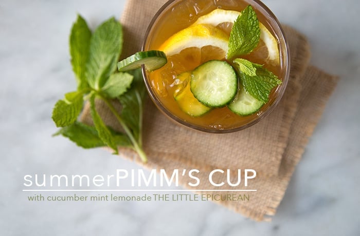 Summer Pimm's Cup with cucumber mint lemonade