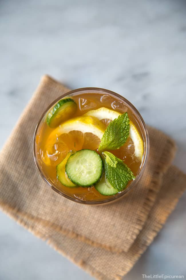 Summer Pimm's Cup with cucumber mint lemonade