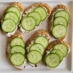 Cucumber Crostini with Garlic and Chives Cream Cheese