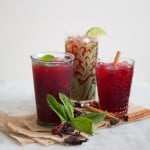 A trio of cold brew hibiscus tea