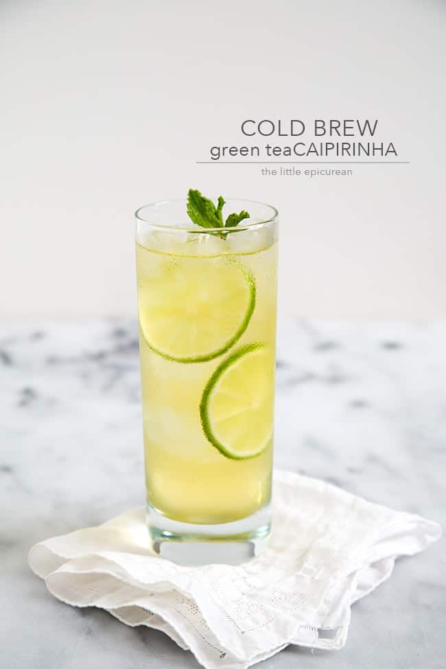 Cold Brew Green Tea Caipirinha