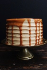 Brown Butter Zucchini Cake with salted caramel