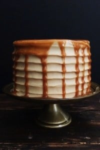 Brown Butter Zucchini Cake with salted caramel